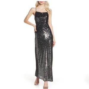 NWT Bardot Sequin Stripe Gown Size 6